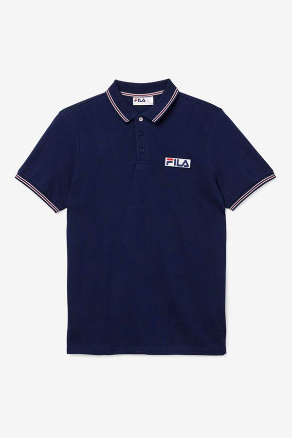 Camisas Polo Fila Homem Azul Marinho/Branco/Vermelhas - Fila Connell Outlet Portugal,PDGW-02538